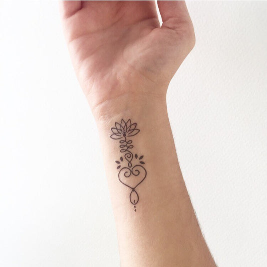 Unalome Heart (set of 2) - Temporary Tattoo