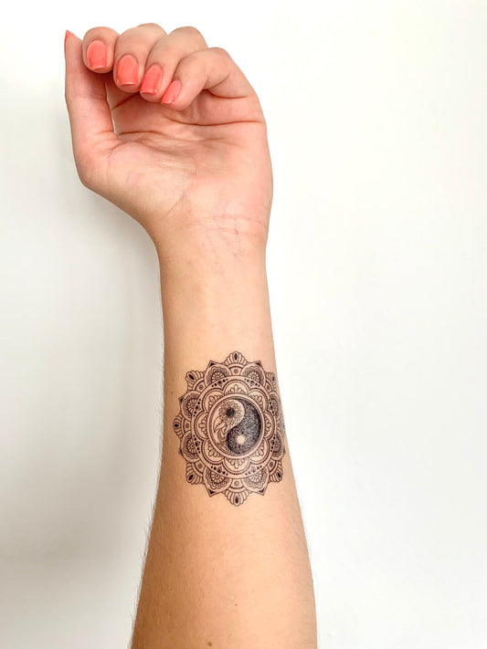 Mandala Yin Yang (set of 2) - Temporary Tattoo