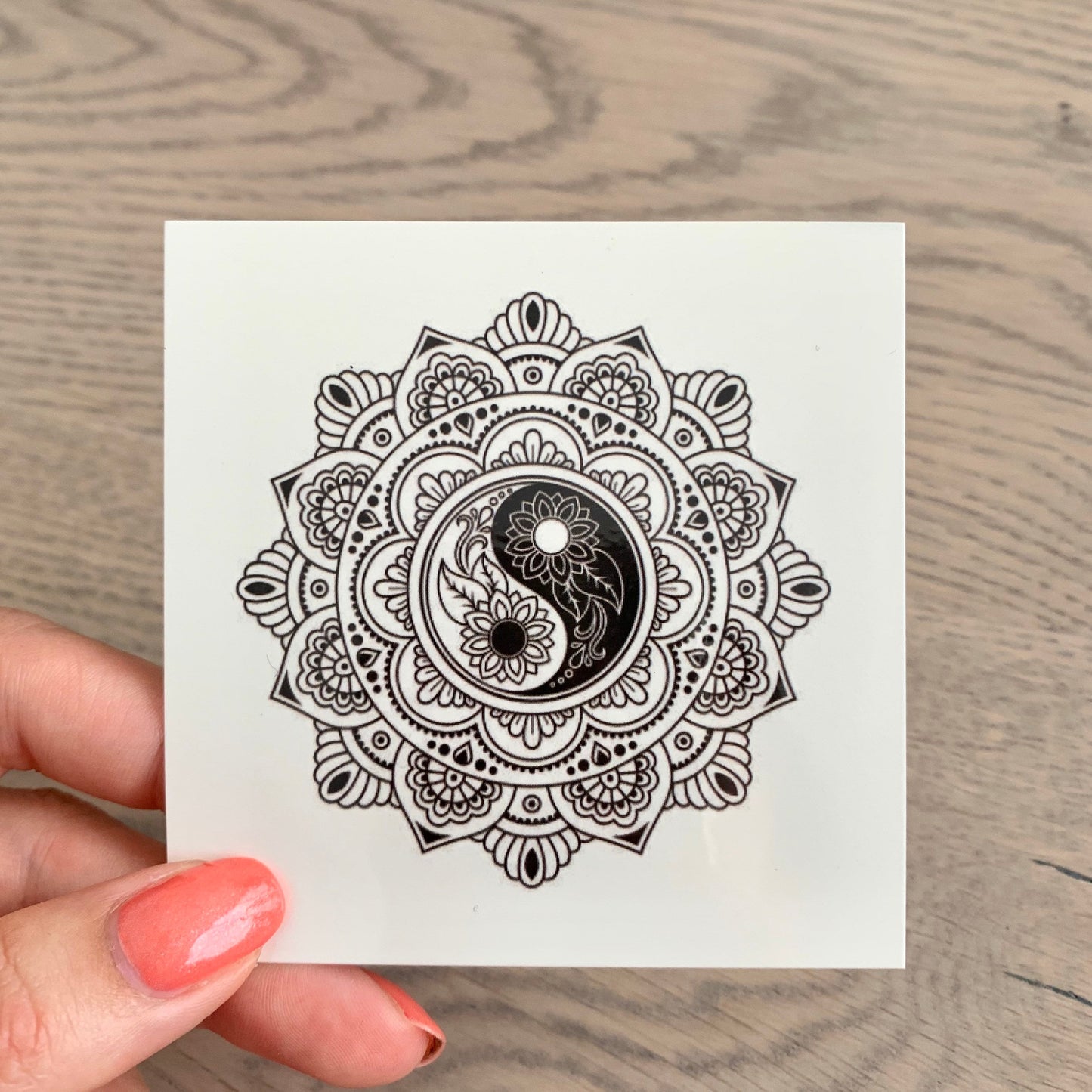 Mandala Yin Yang (set of 2) - Temporary Tattoo