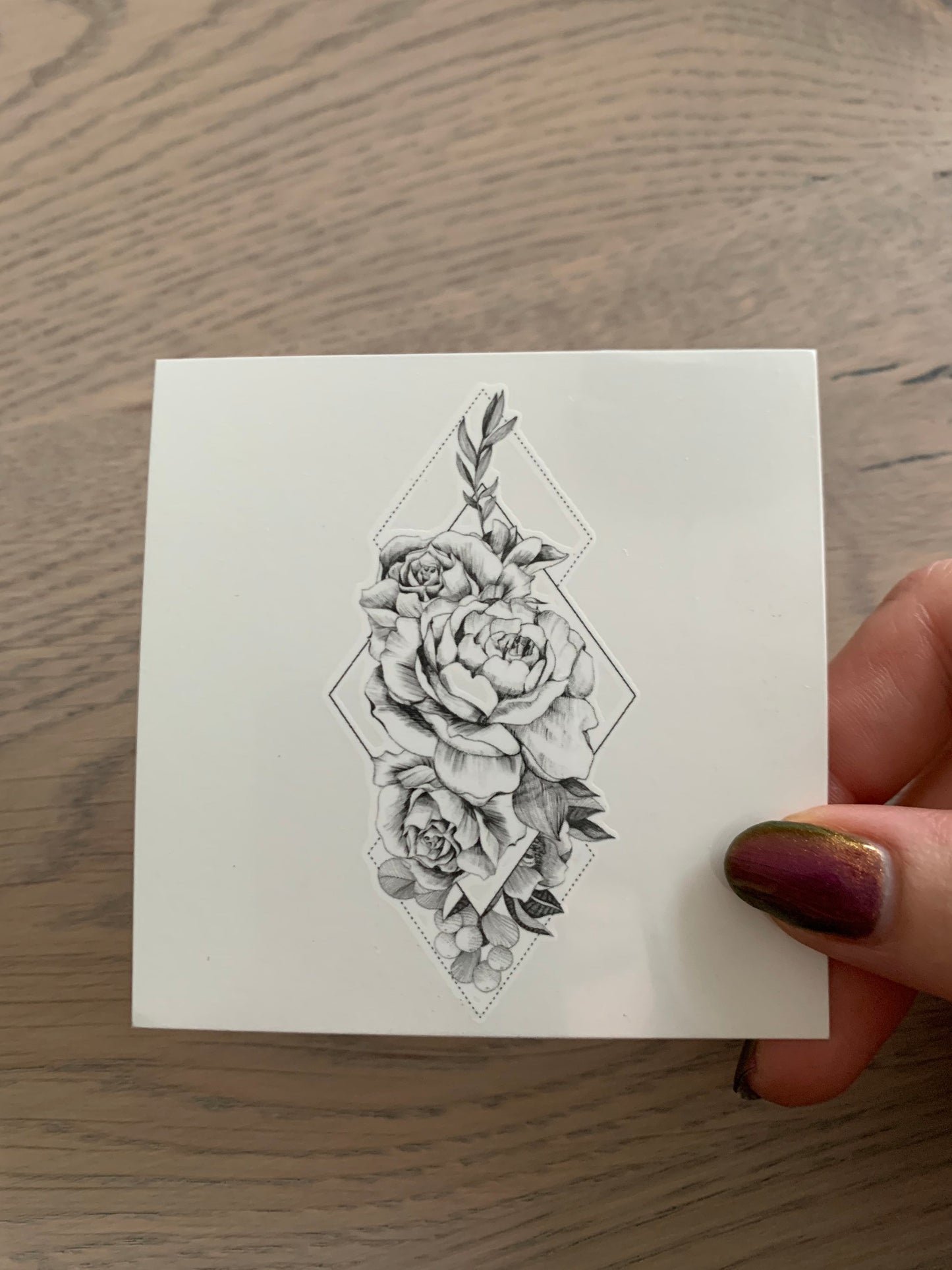 Square Rose (set of 2) - Temporary Tattoo