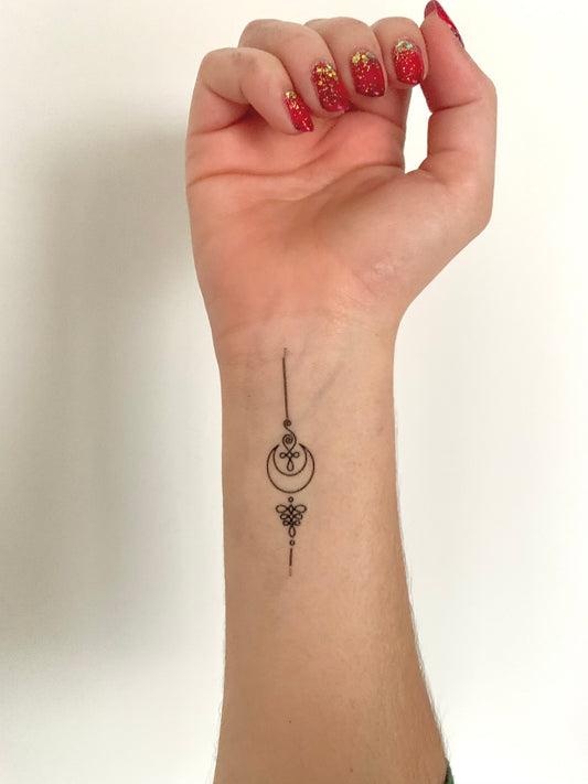 Unalome Moon (set of 2) - Temporary Tattoo