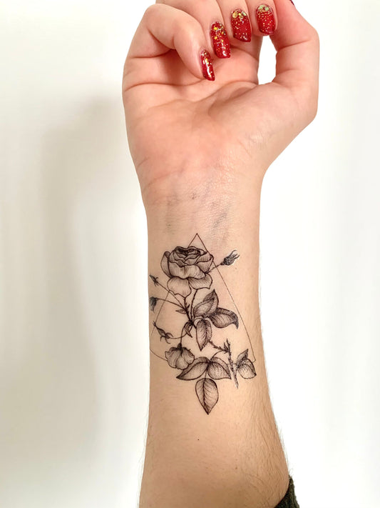 Triangle Roses (set of 2) - Temporary Tattoo