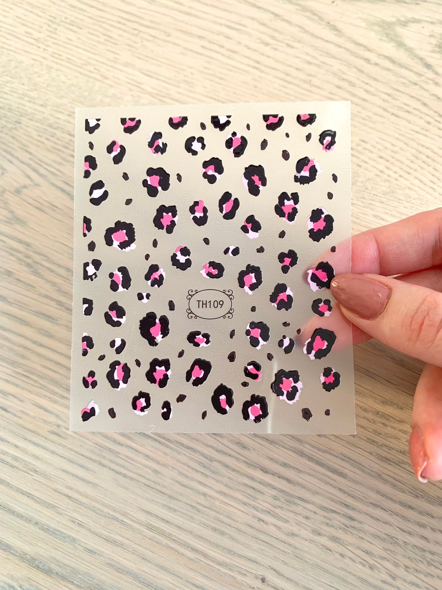 Nail Decals/Stickers - Black Pink Panther Pattern