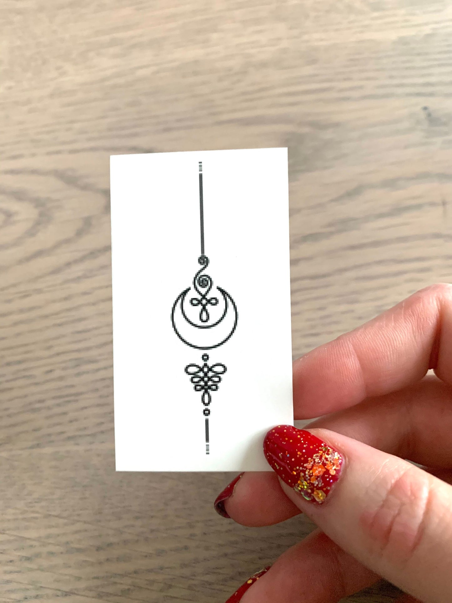 Unalome Moon (set of 2) - Temporary Tattoo