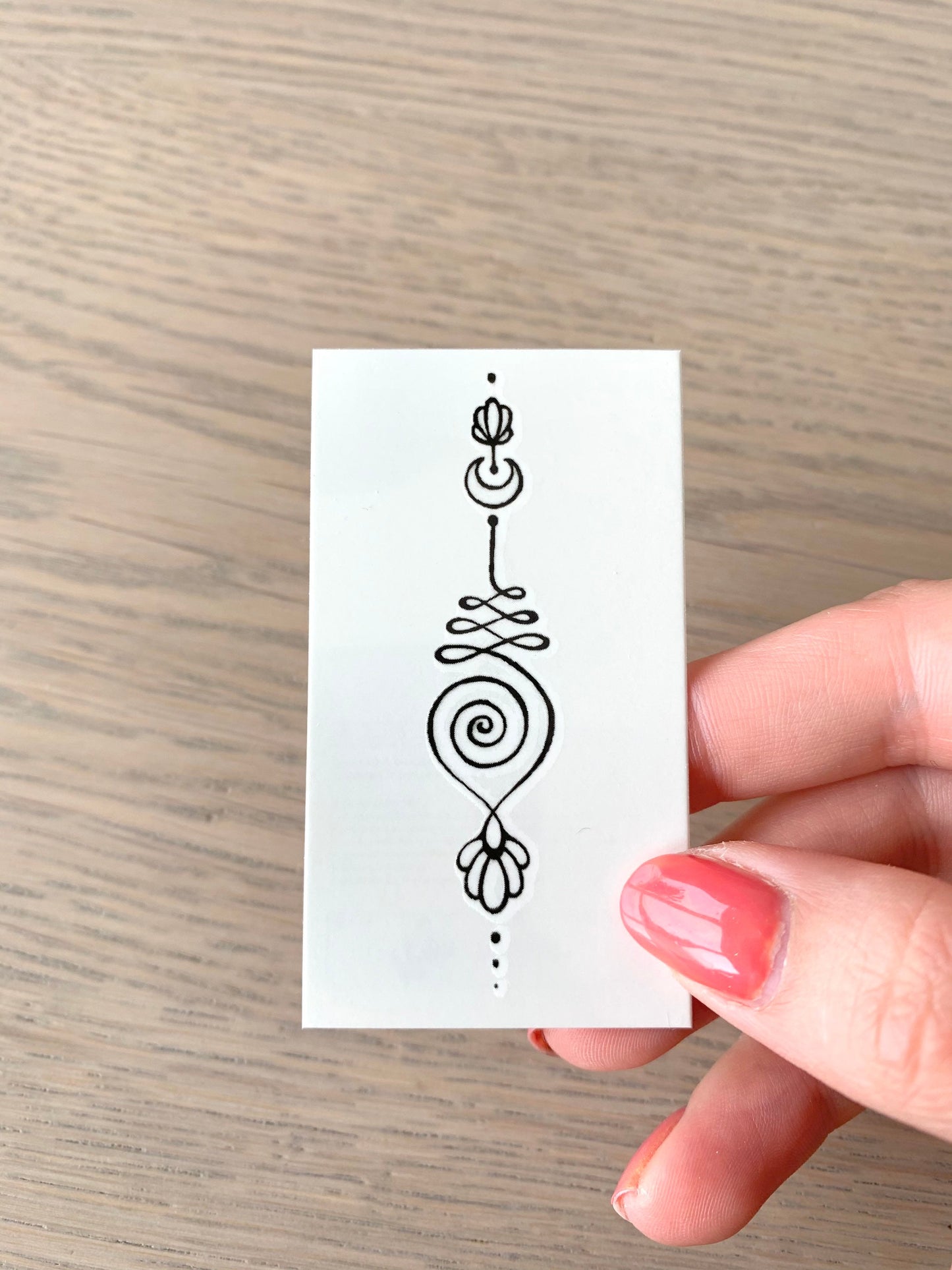 Unalome Tiny Moon (set of 2) - Temporary Tattoo