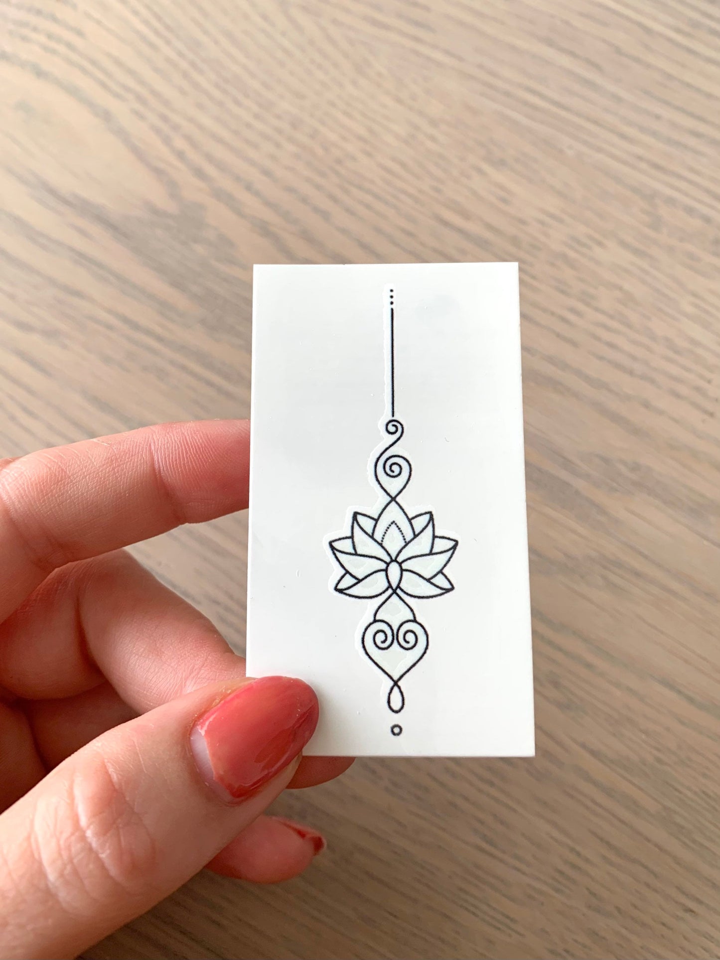 Unalome Lotus Heart (set of 2) - Temporary Tattoo