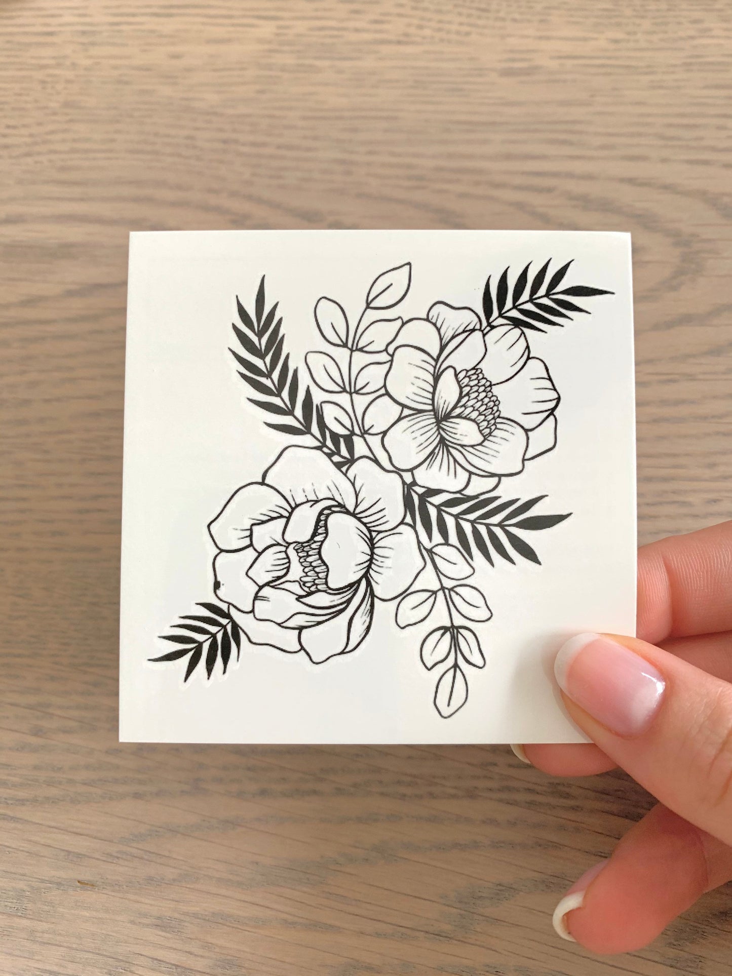 Floral H (set of 2) - Temporary Tattoo