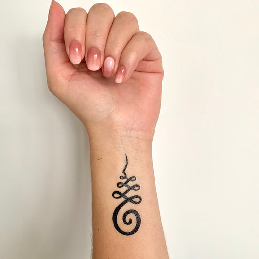 Unalome Swirl Bold (set of 2) - Temporary Tattoo