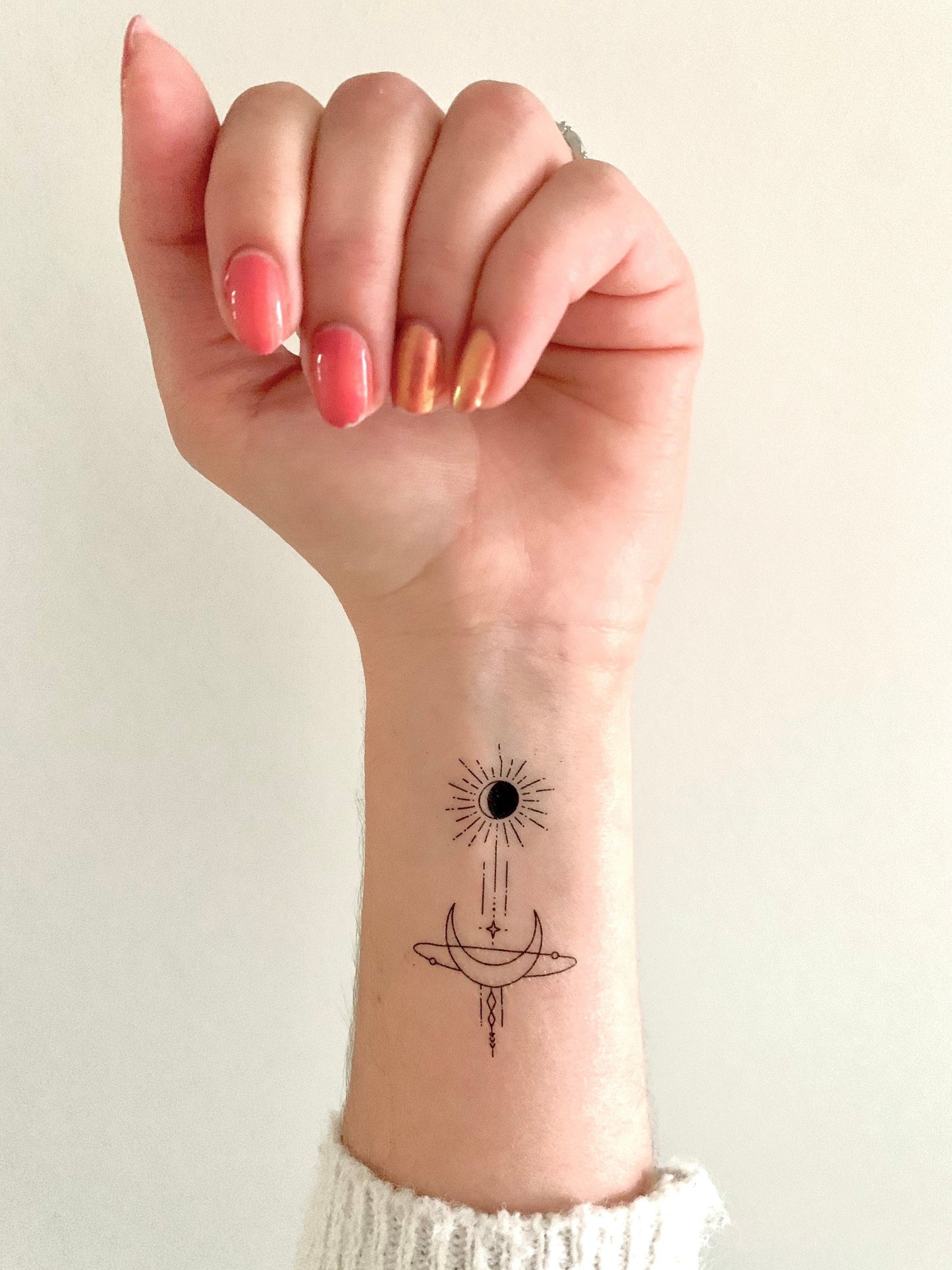 Sun Moon (set of 2) - Temporary Tattoo
