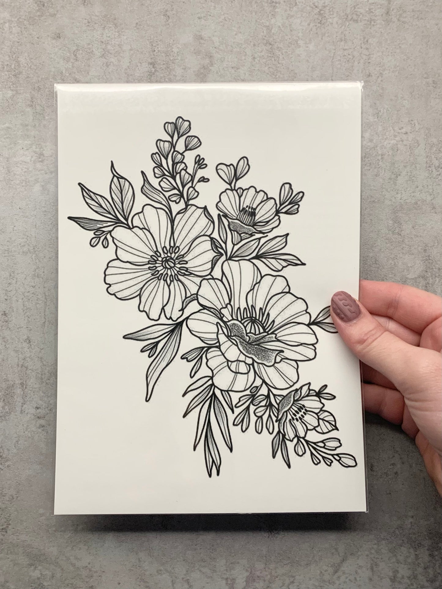 Big/Huge Floral tattoo - Temporary Tattoo