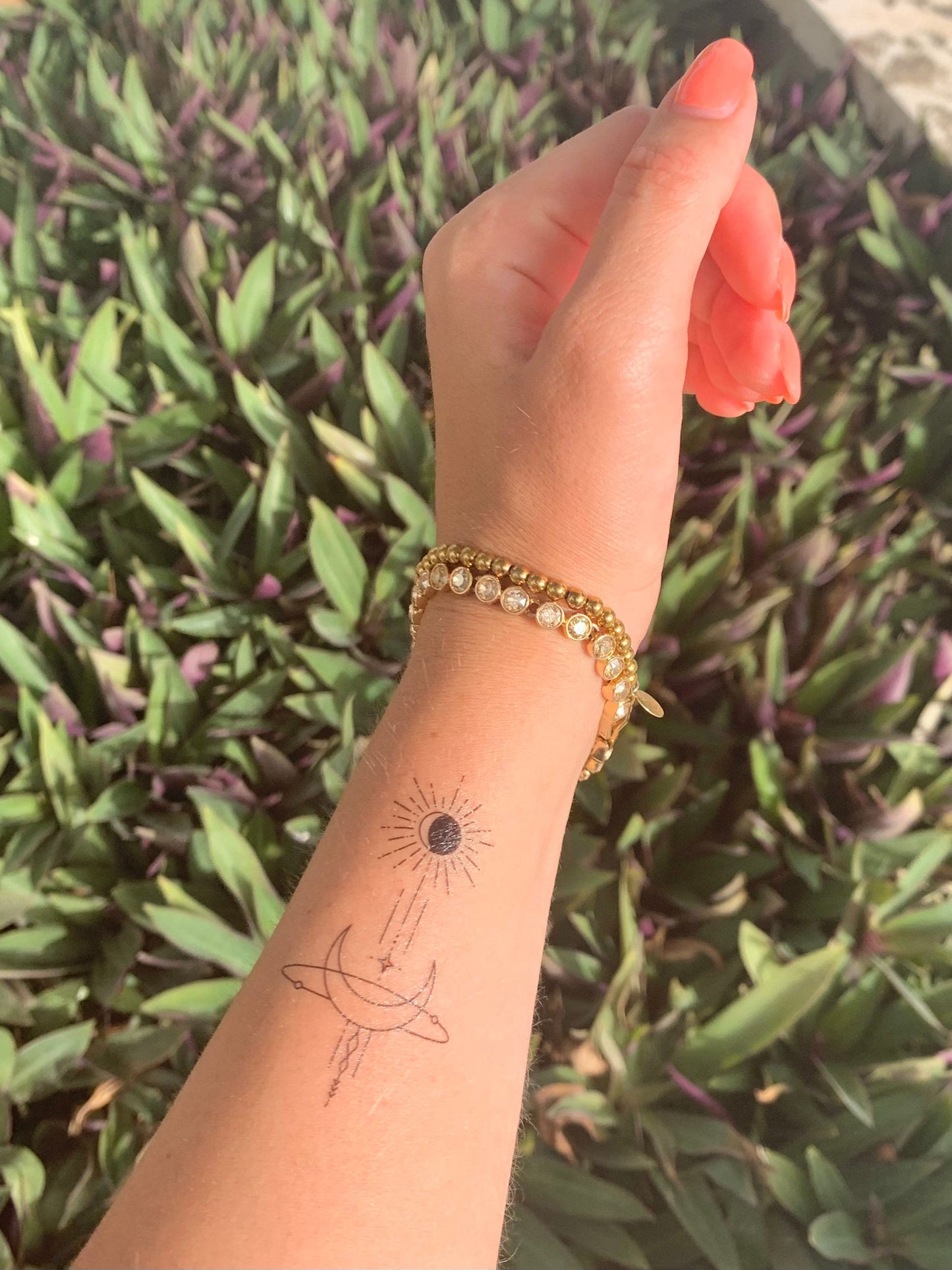 Sun Moon (set of 2) - Temporary Tattoo