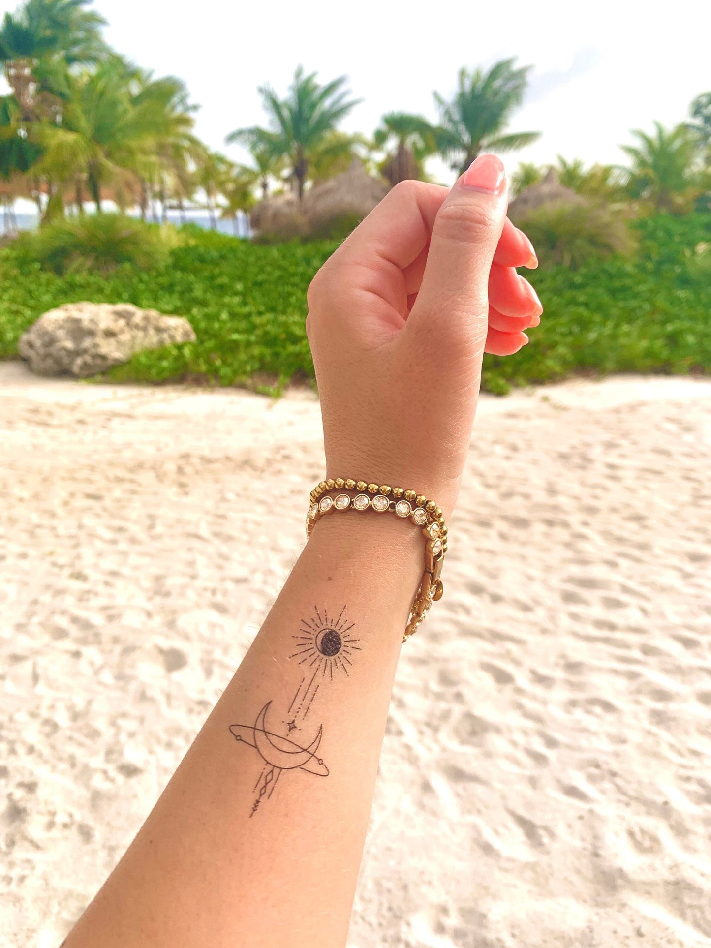 Sun Moon (set of 2) - Temporary Tattoo