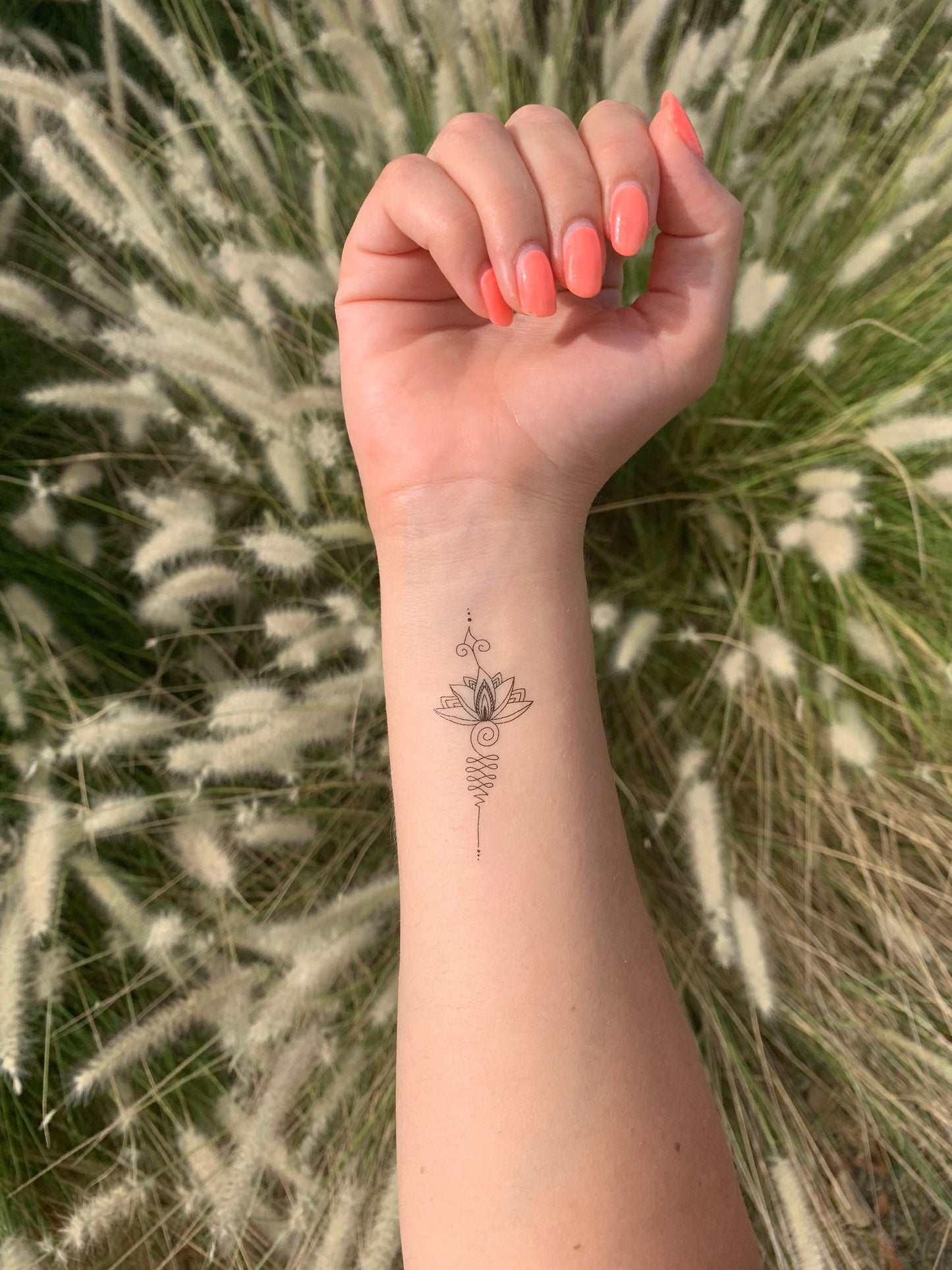 Unalome Lotus Art (set of 2) - Temporary Tattoo