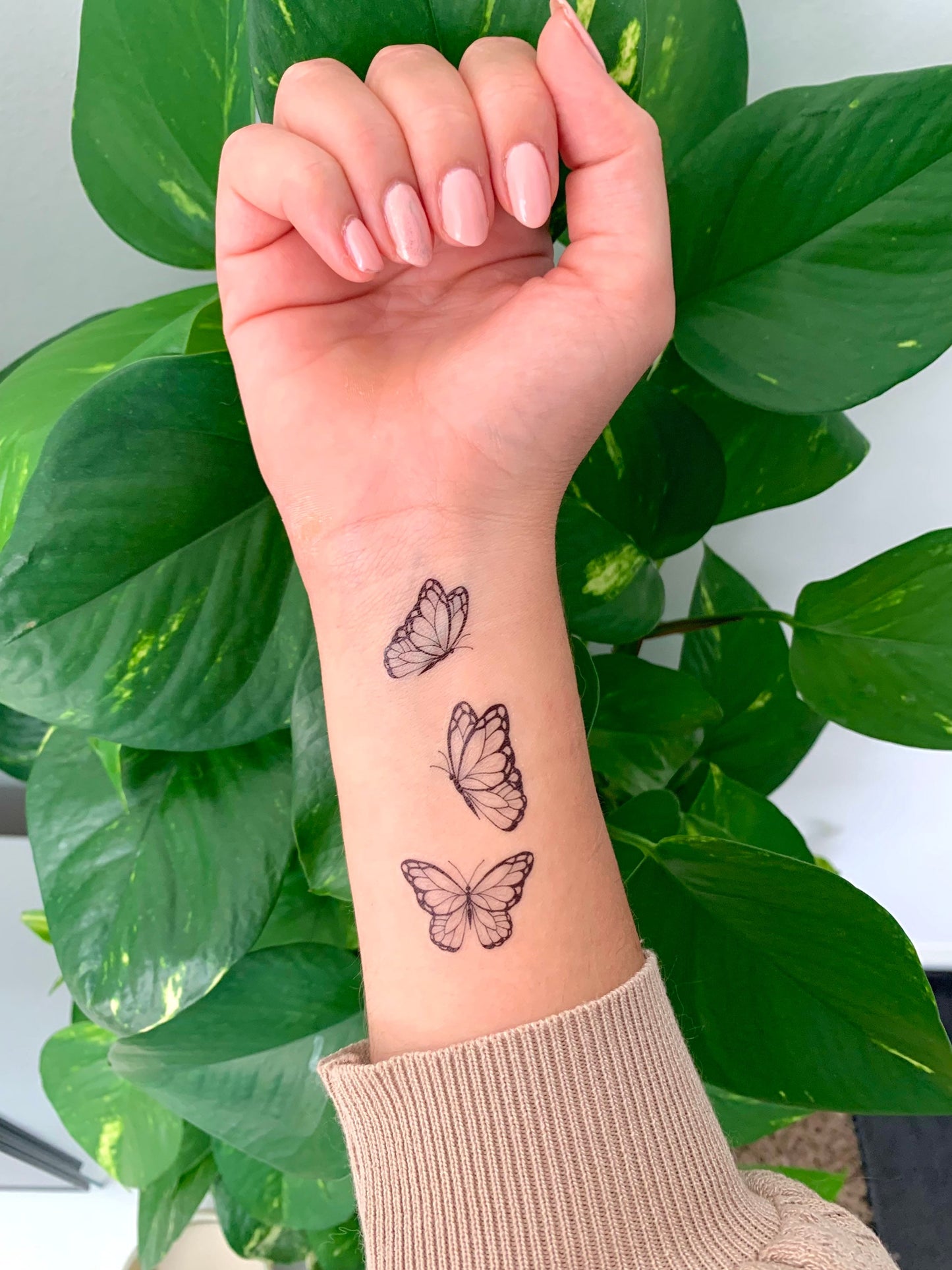 Triple Butterflies (set of 2) - Temporary Tattoo