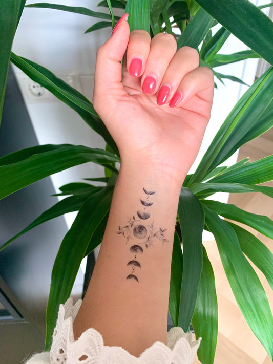 Moon Flower Phase (set of 2) - Temporary Tattoo