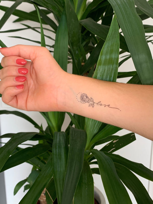Love Rose (set of 2) - Temporary Tattoo