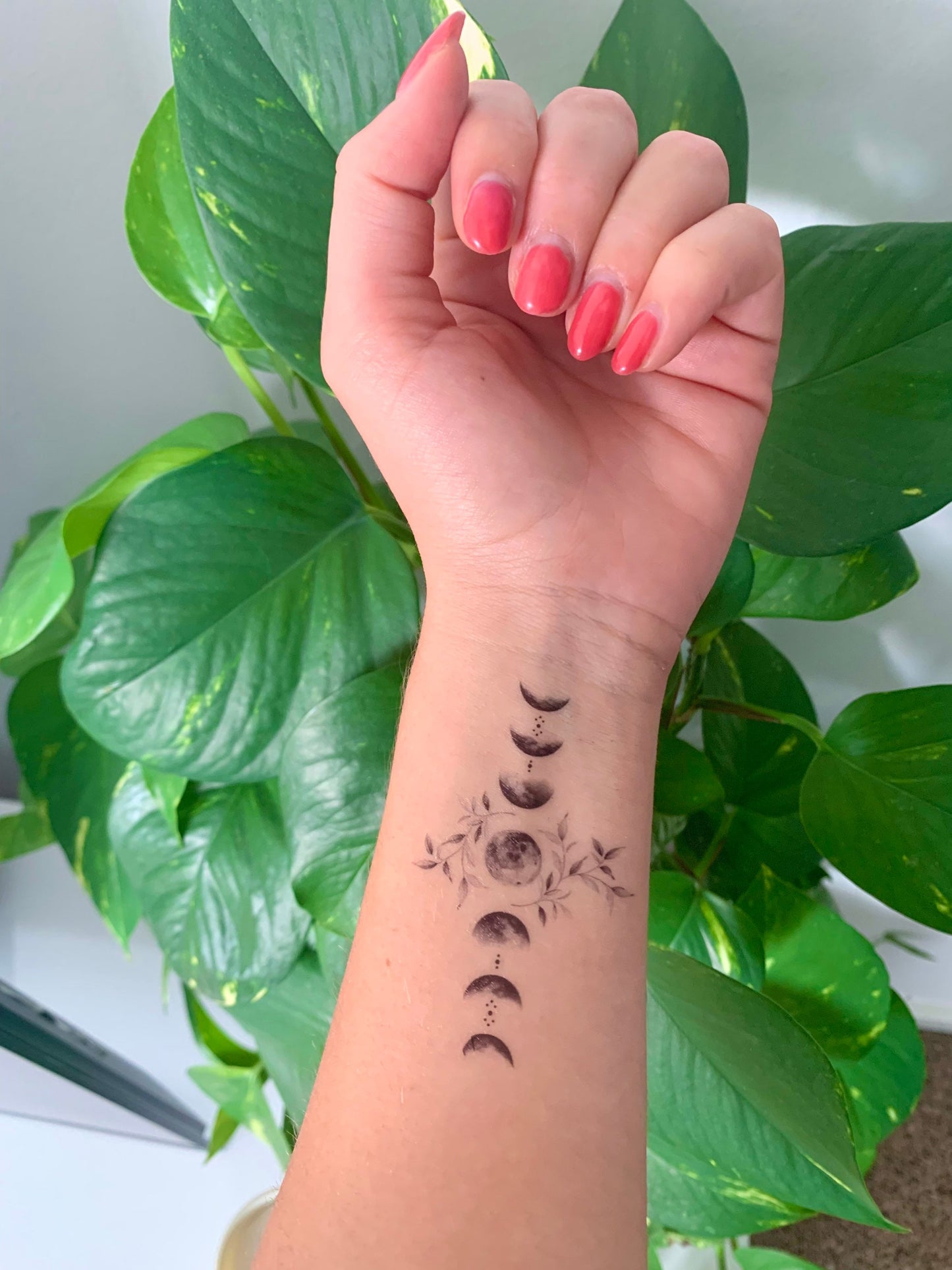 Moon Flower Phase (set of 2) - Temporary Tattoo