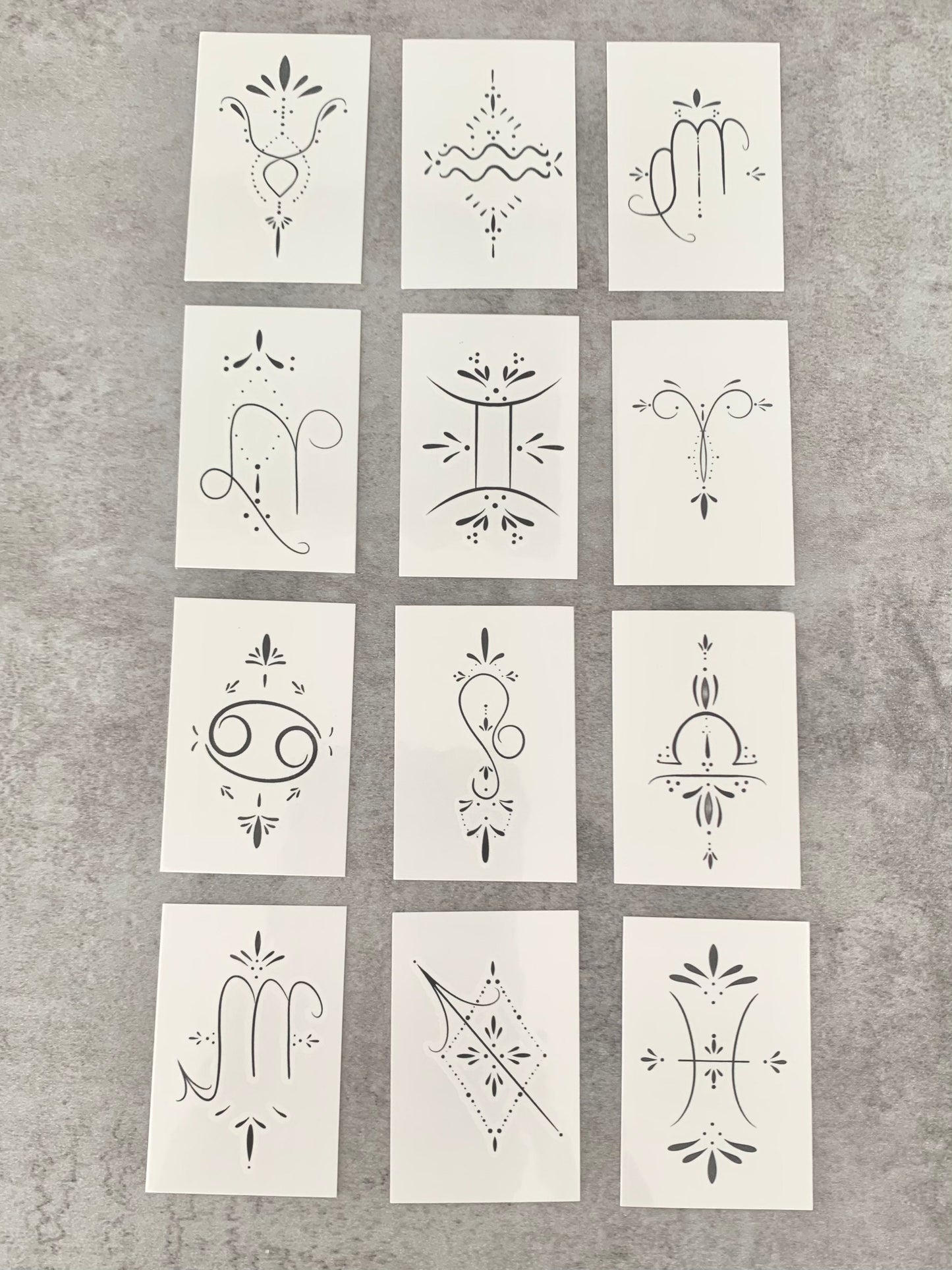 Zodiac Signs/Horoscope (set of 2) - Temporary Tattoo