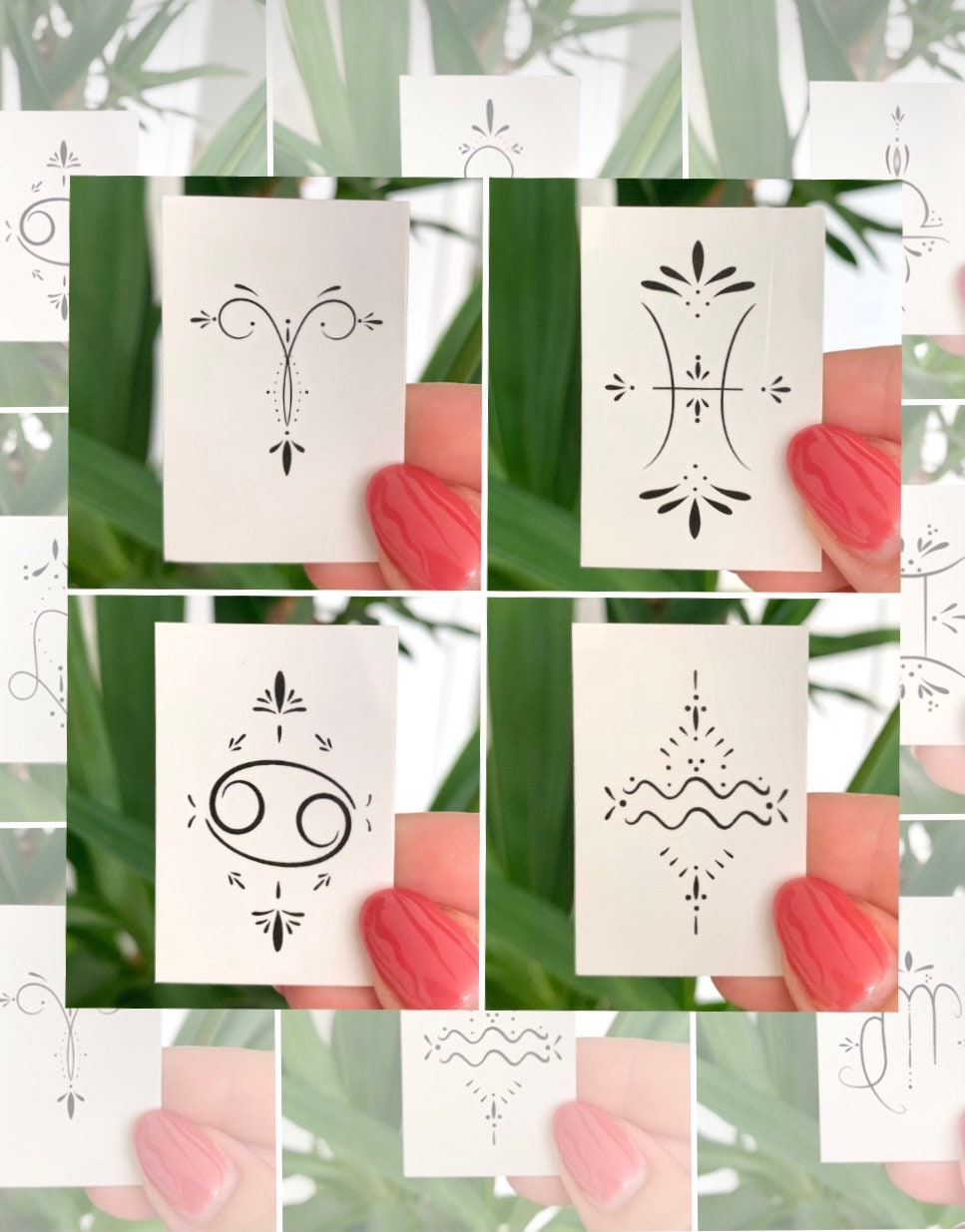 Zodiac Signs/Horoscope (set of 2) - Temporary Tattoo