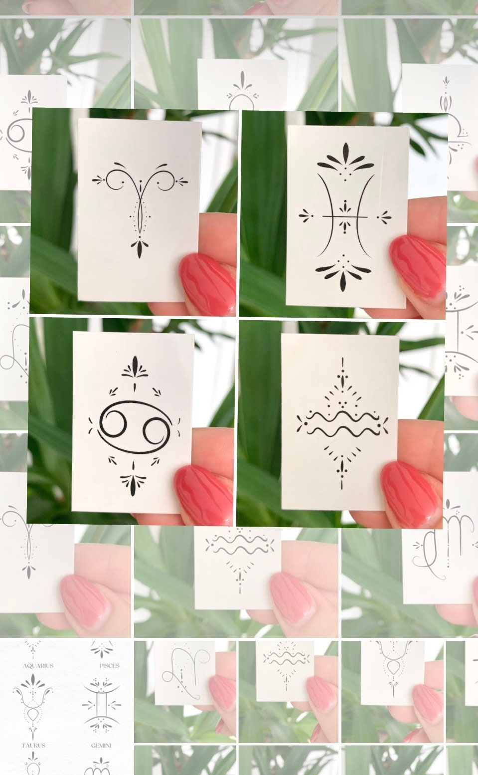 Zodiac Signs/Horoscope (set of 2) - Temporary Tattoo