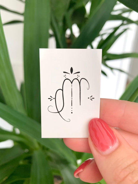 Virgo Zodiac Sign (set of 2) - Temporary Tattoo