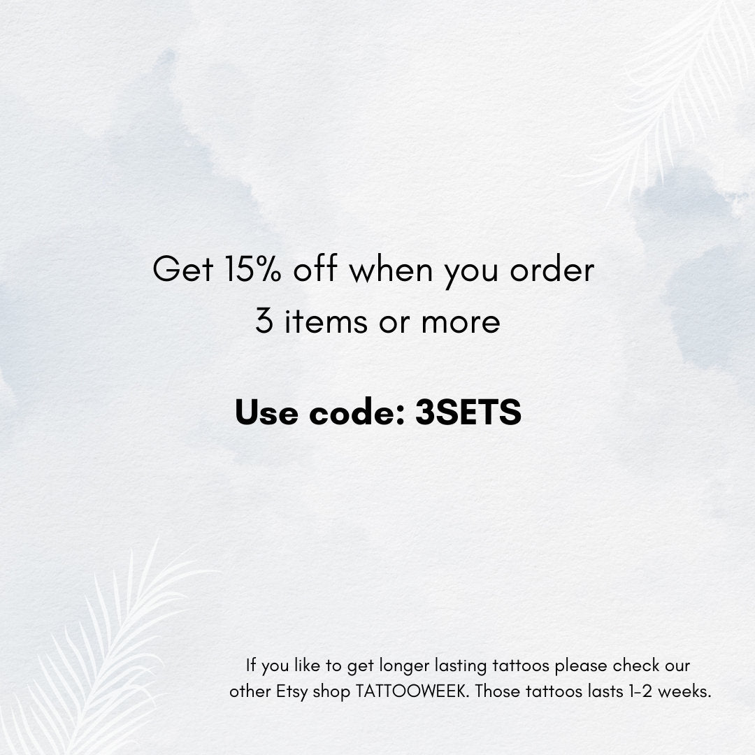 Floral b (set of 2) - Temporary Tattoo