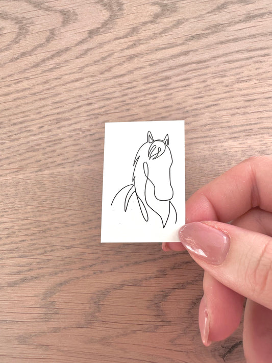 Horse Fine Line (set of 2) - Temporary Tattoo