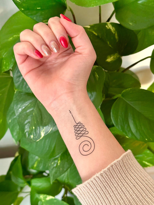 Unalome Swirl (set of 2) - Temporary Tattoo