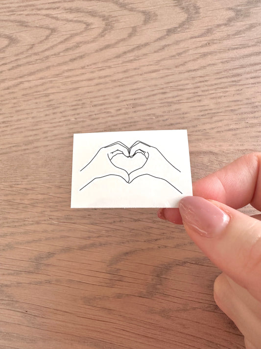 Heart/Love Hand Sign (set of 2) - Temporary Tattoo
