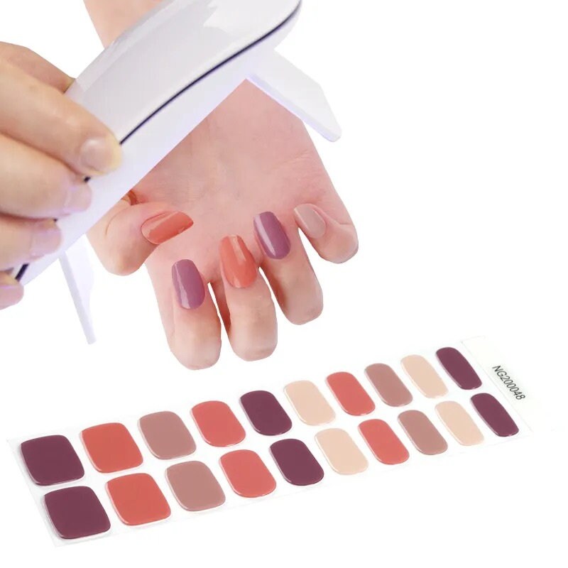 UV/LED Gel Nail Stickers | Semi Cured | Nude Mauve | 20 Nail Wraps