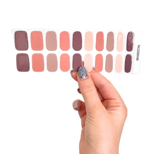 UV/LED Gel Nail Stickers | Semi Cured | Nude Mauve | 20 Nail Wraps