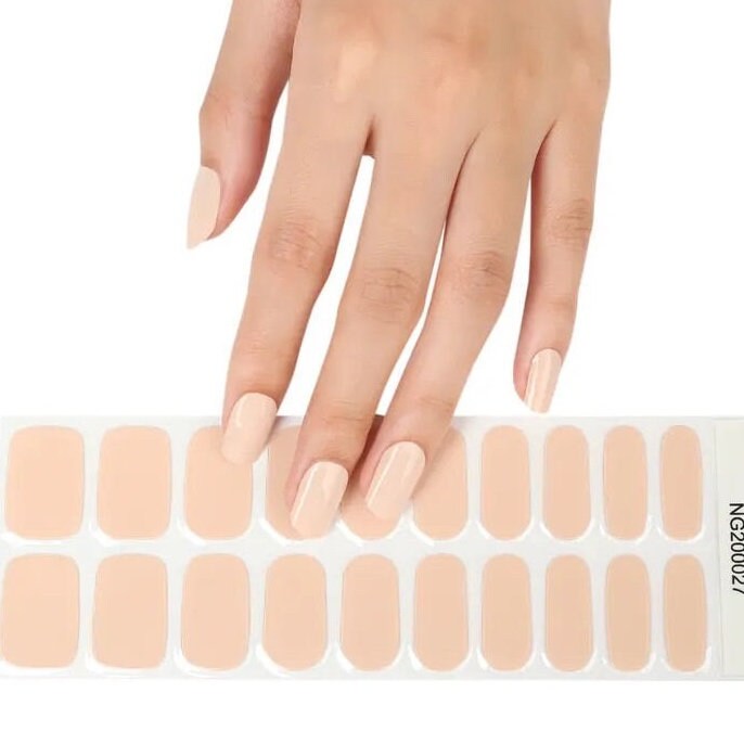 UV/LED Gel Nail Stickers | Semi Cured | Classic Beige | 20 Nail Wraps