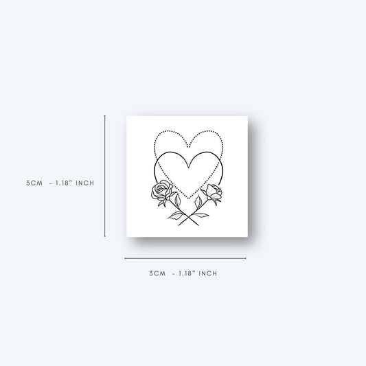 Heart Flower Dots (set of 2) - Temporary Tattoo