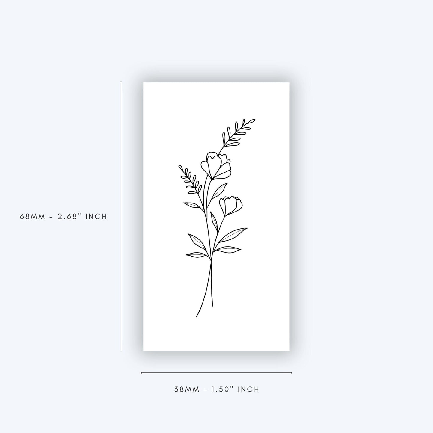 Poppy Leaf Wild Flower (set of 2) - Temporary Tattoo