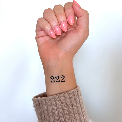 333 Angel Number (set of 2) - Temporary Tattoo