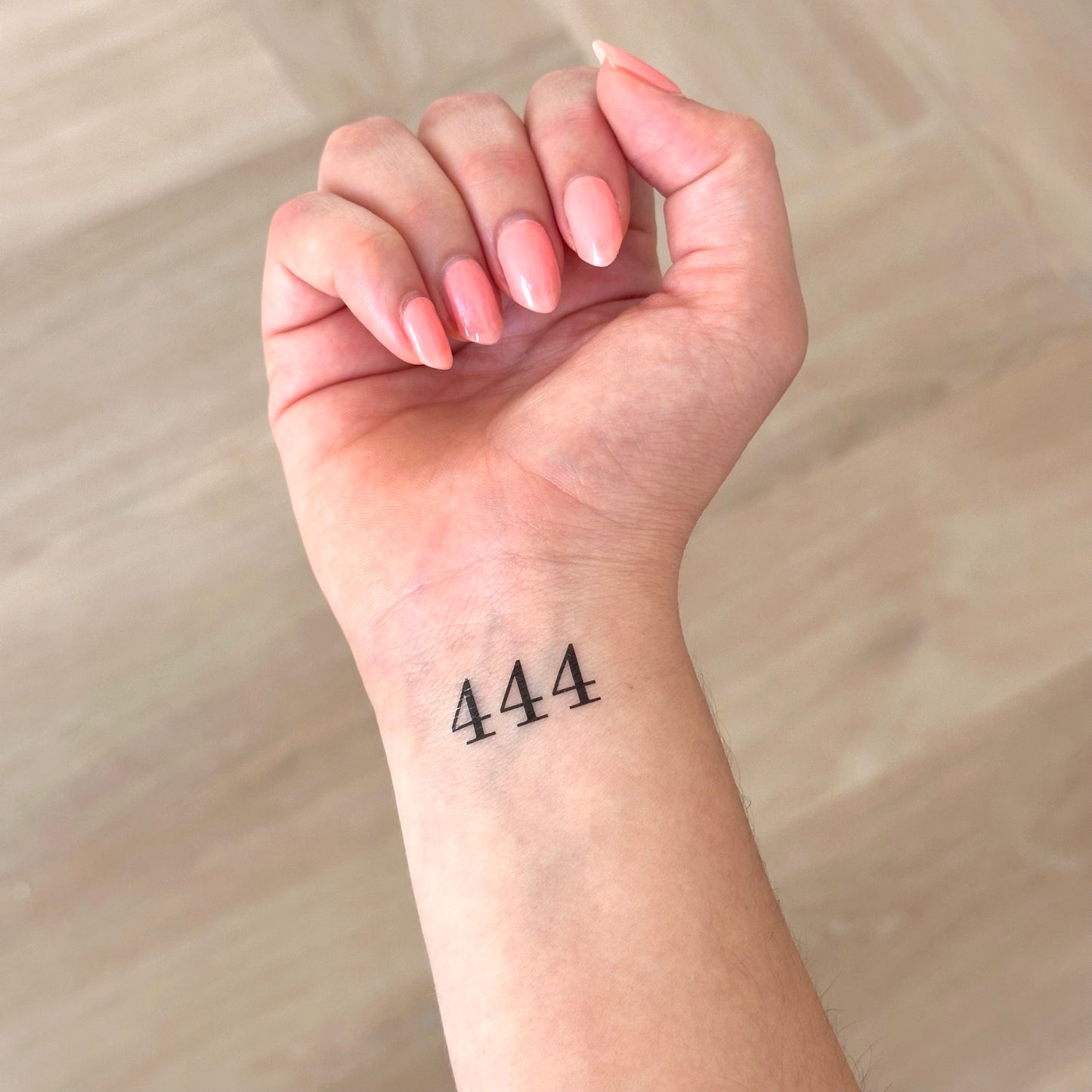 444 Angel Number (set of 2) - Temporary Tattoo