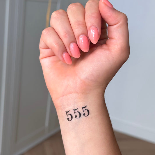 555 Angel Number (set of 2) - Temporary Tattoo