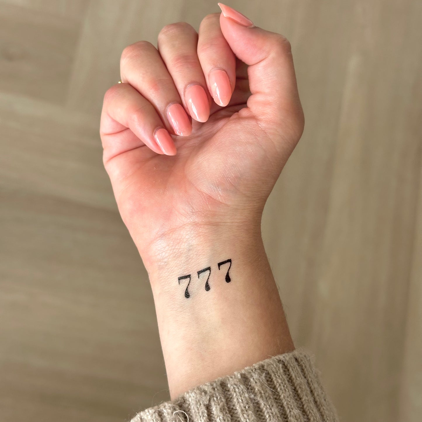 777 Angel Number (set of 2) - Temporary Tattoo