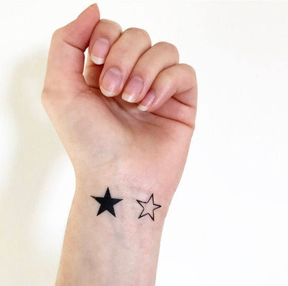 Star (black or outlined | set of 4) - Temporary Tattoo