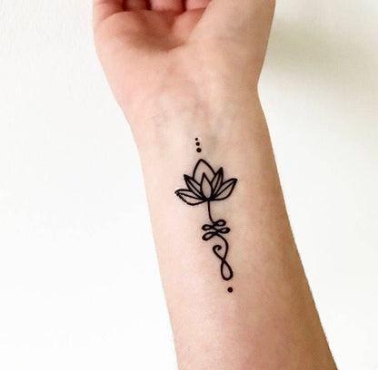 Unalome Lotus (set of 2) - Temporary Tattoos