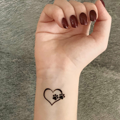 Heart Paw (set of 2) - Temporary Tattoo