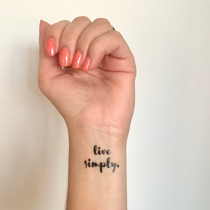 Live Simply (set of 2) - Temporary Tattoo