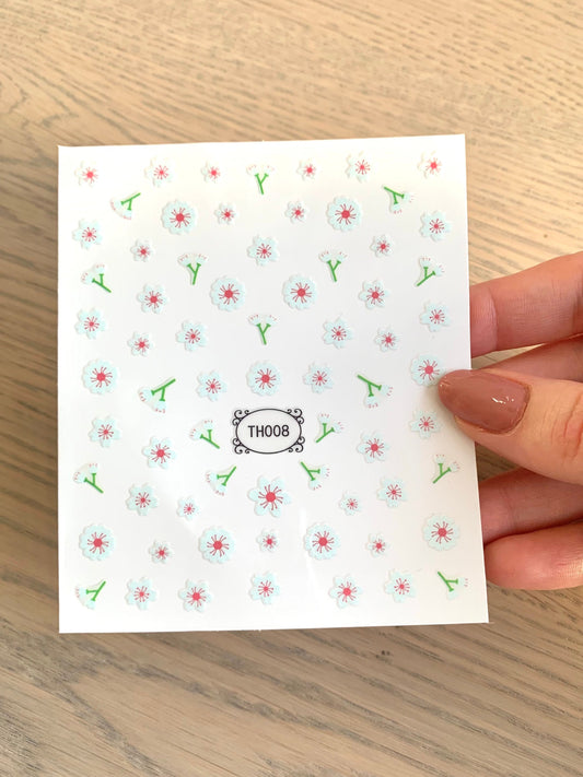 Nail Decals/Stickers - White Flowers