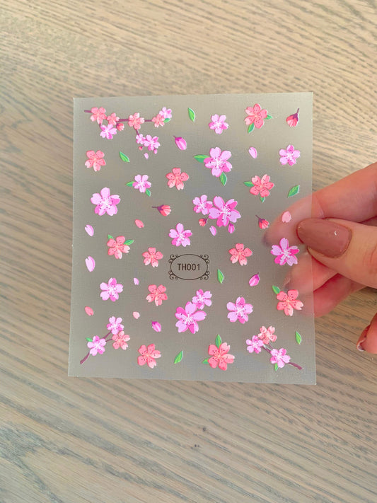 Nail Decals/Stickers - Pink Flowers