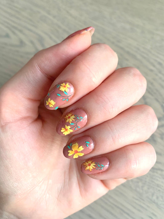 Nail Decals/Stickers - Yellow Flowers