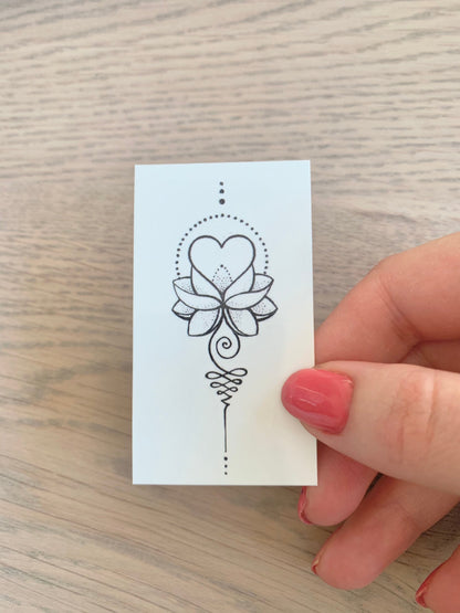 Unalome Love Lotus (set of 2) - Temporary Tattoo