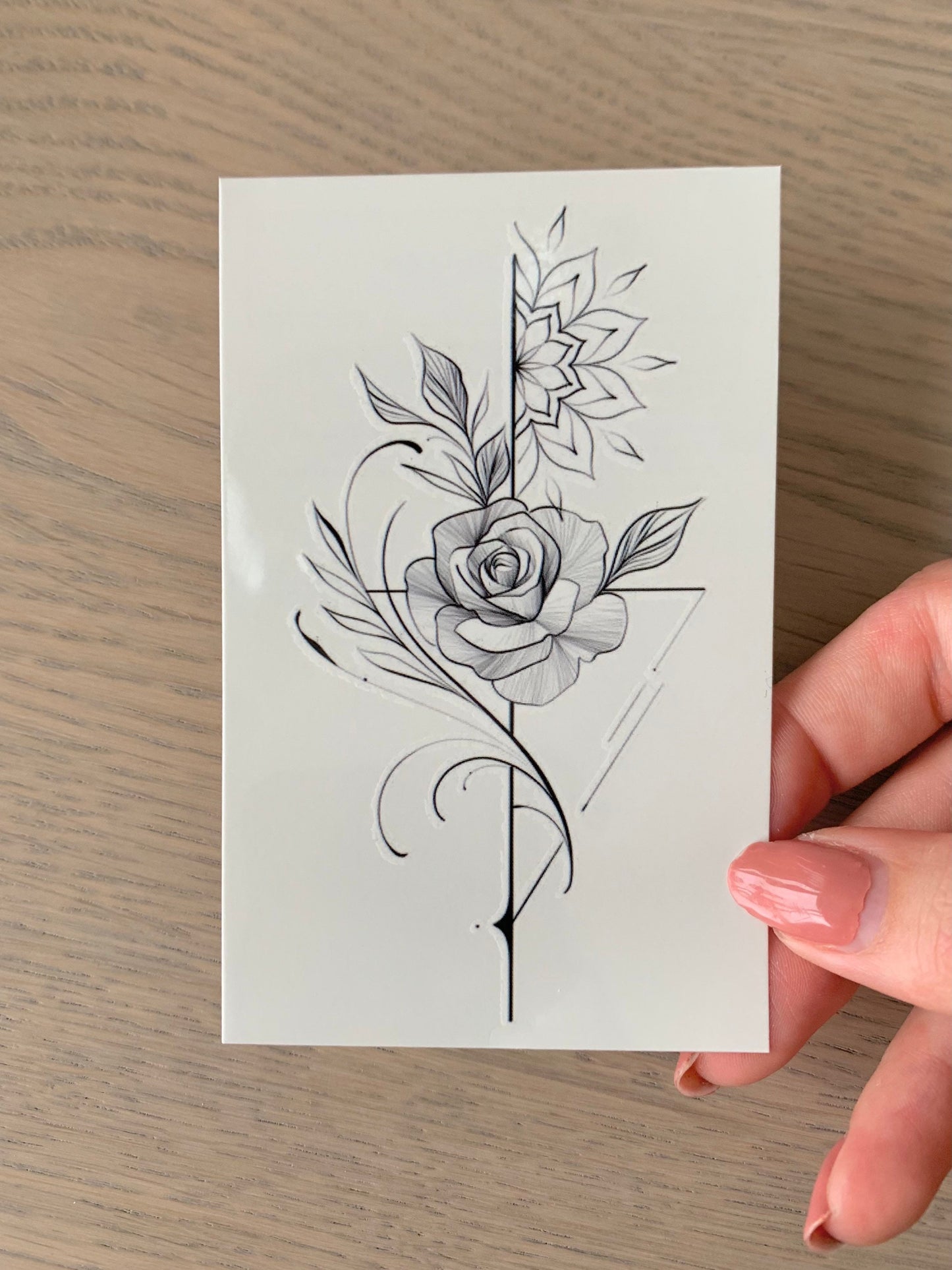 Triangle Rose (set of 2) - Temporary Tattoo