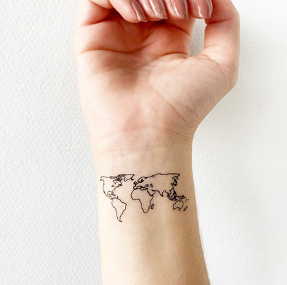 World Map (set of 2) - Temporary Tattoo