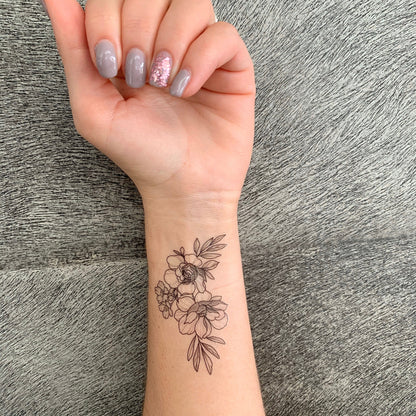 Floral b (set of 2) - Temporary Tattoo