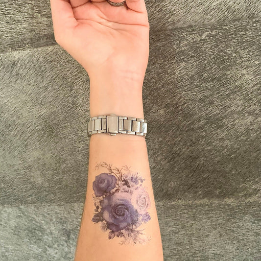 Delfs Blue Floral (set of 2)  - Temporary Tattoo